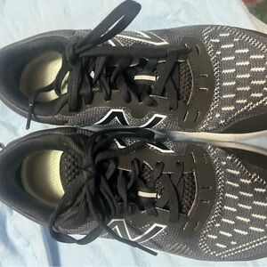 New Balance Black and White Knit Running Sneakers